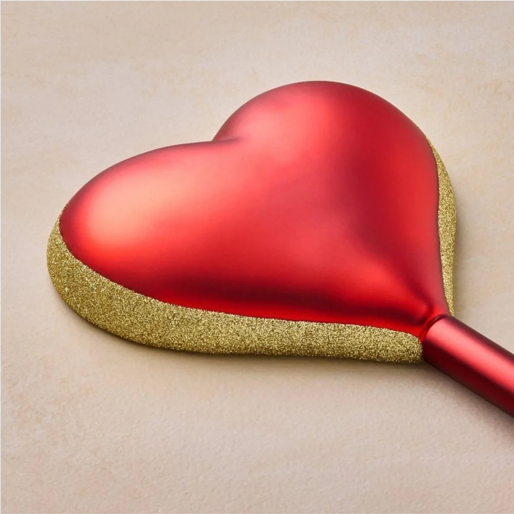 GORGEOUS🫶 Red Heart Tree Topper with Gold Glitter